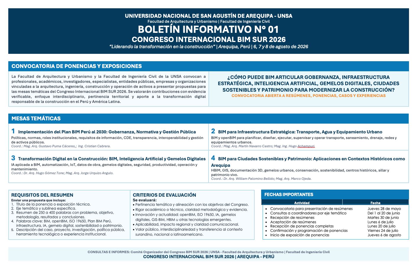 BOLETÍN INFORMATIVO N° 01